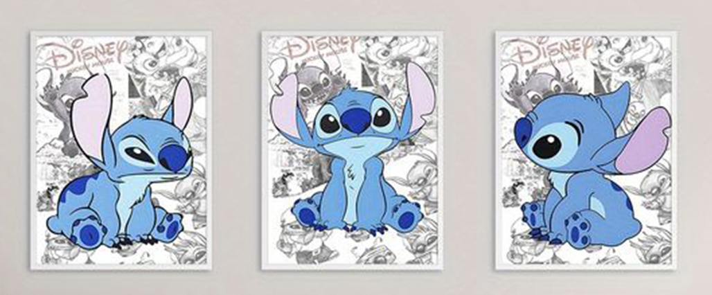 Stitch Strip Art Za Dečiju Sobu 3 Dela - Слика 2