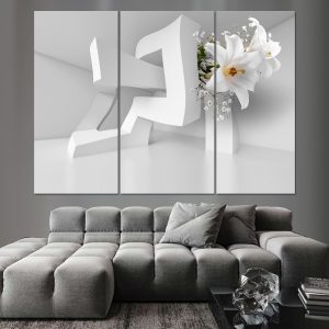3D Beli Cvet u Prostoru - 3 dela